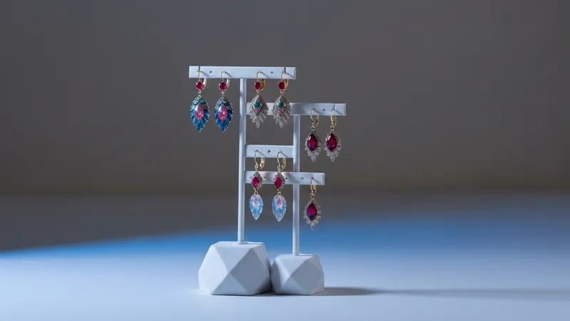 Détail d'un sertissage de rubis sur boucle d'oreille